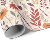 Apothecary Herbal Bloom Cream Pattern Cadeaupapier (Rol Hoek)