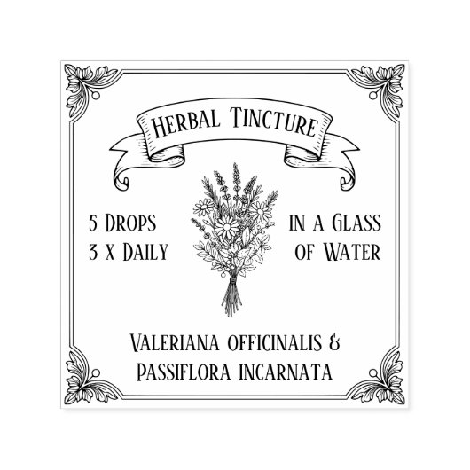  Apothecary Herbal Tincture Branding Zelfinktende Stempel (Design)