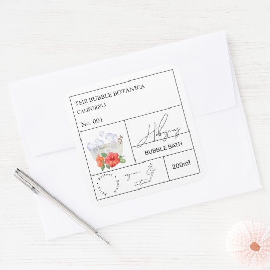 Apothecary Hibiscus Bubble Bath Label (Envelop)
