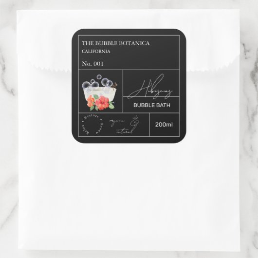 Apothecary Hibiscus Bubble Bath Label (Tas)