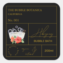 Apothecary Hibiscus Bubble Bath Label