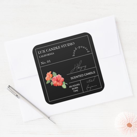 Apothecary Hibiscus geurkaars label (Envelop)