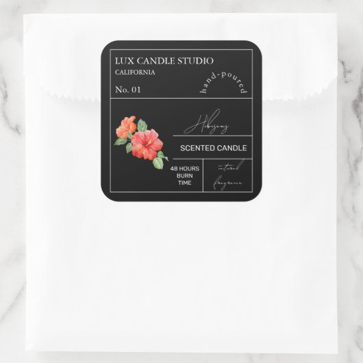 Apothecary Hibiscus geurkaars label (Tas)