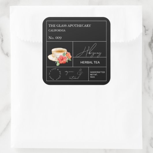 Apothecary Hibiscus Herbal Tea  Label (Tas)