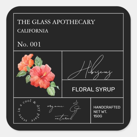 Apothecary Hibiscus Label (Voorkant)