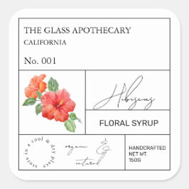 Apothecary Hibiscus Label