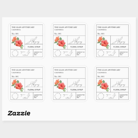 Apothecary Hibiscus Label (Vel)