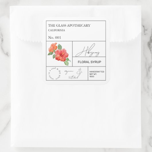 Apothecary Hibiscus Label (Tas)