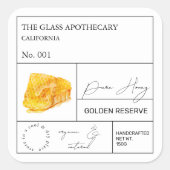 Apothecary Honeycomb Honey Label (Voorkant)