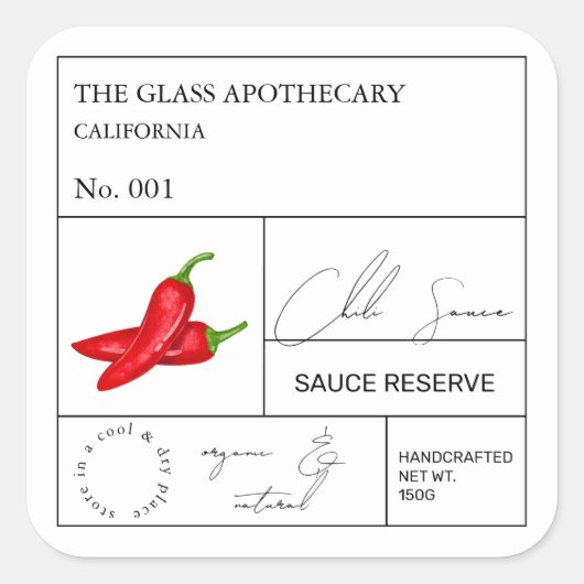 Apothecary Hot Chili Label (Voorkant)