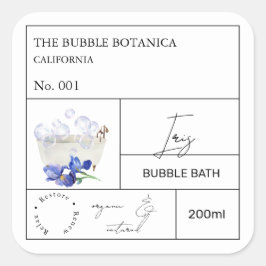 Apothecary Iris Bubble Bath Label