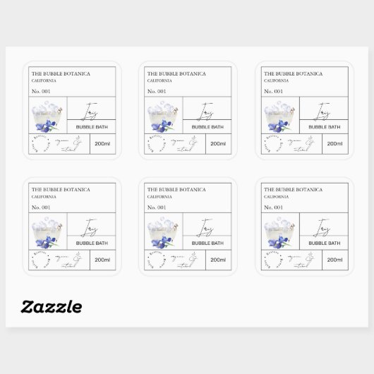 Apothecary Iris Bubble Bath Label (Vel)