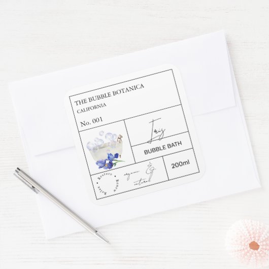 Apothecary Iris Bubble Bath Label (Envelop)