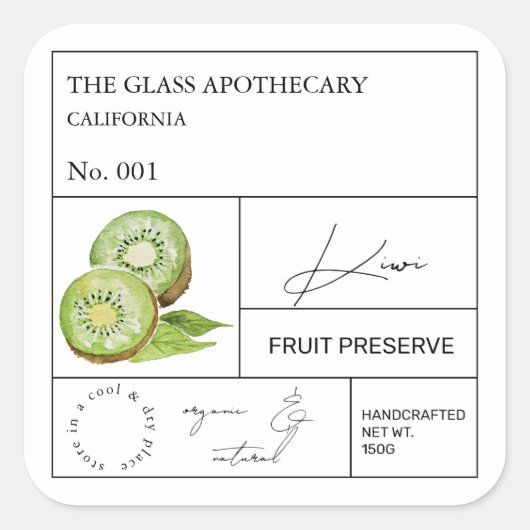 Apothecary Kiwi Label (Voorkant)