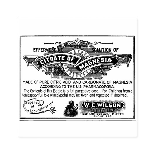 Apothecary Label Rubber Stamp Rubberstempel (Afrduk)
