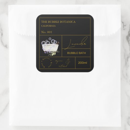 Apothecary Lavender Bubble Bath Label (Tas)