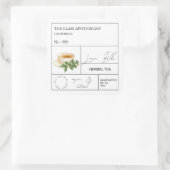 Apothecary Lemon Balm Herbal Tea Label (Tas)
