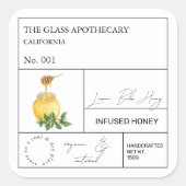 Apothecary Lemon Balm Infused Honey Label (Voorkant)