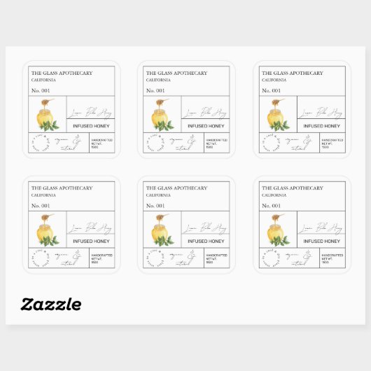 Apothecary Lemon Balm Infused Honey Label (Vel)