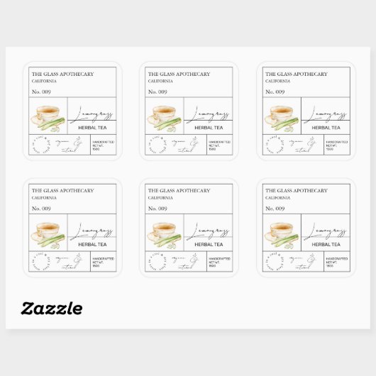 Apothecary Lemongrass Kruidenthee Label (Vel)