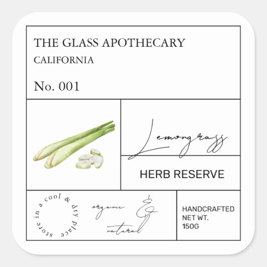 Apothecary LemonGrass Label (Voorkant)