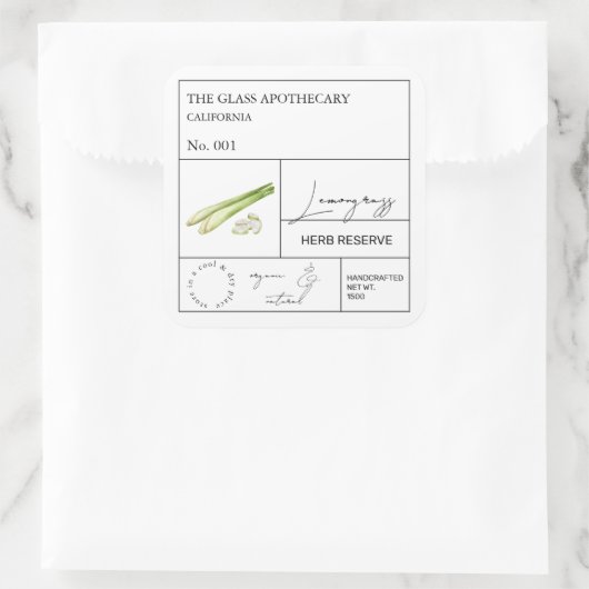 Apothecary LemonGrass Label (Tas)