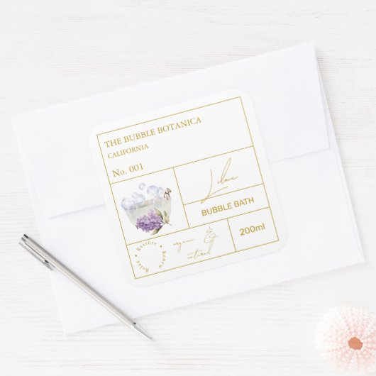 Apothecary Lilac Bubble Bath Label (Envelop)