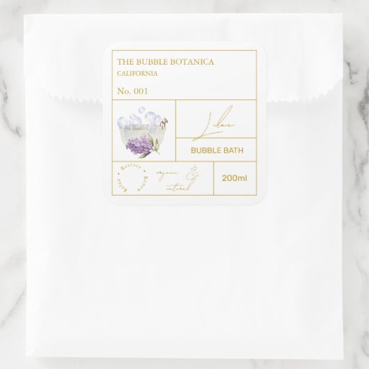 Apothecary Lilac Bubble Bath Label (Tas)