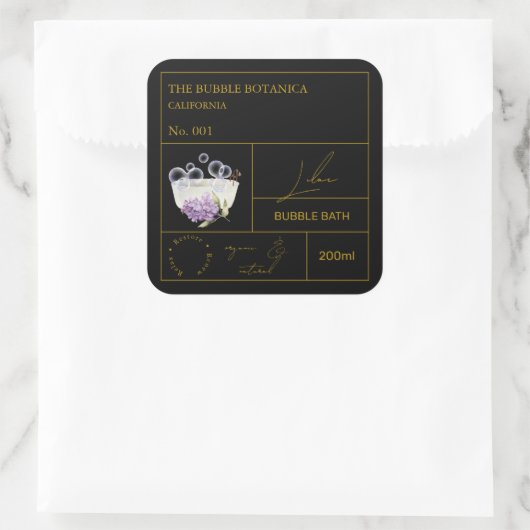 Apothecary Lilac Bubble Bath Label (Tas)