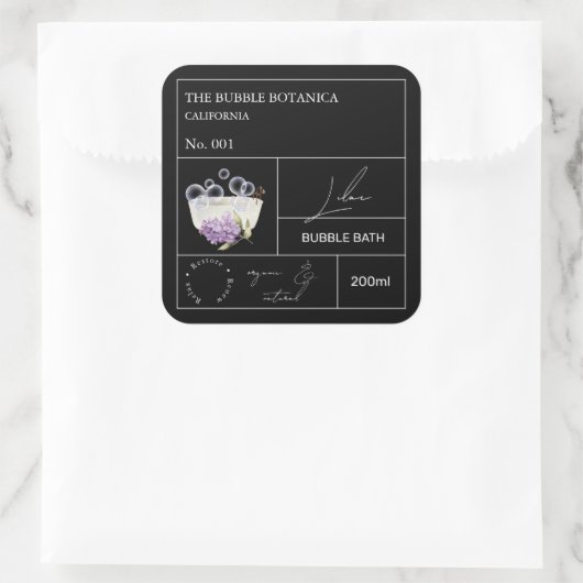 Apothecary Lilac Bubble Bath Label (Tas)