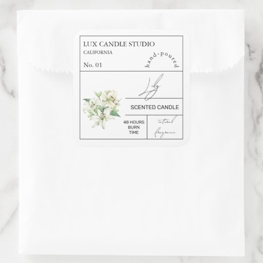 Apothecary Lily Scented Candle Label (Tas)