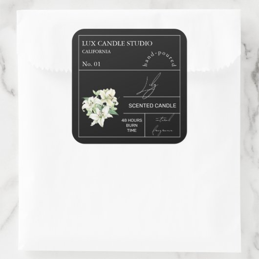 Apothecary Lily Scented Candle Label (Tas)