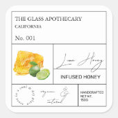 Apothecary Limoen Infused Honey Label (Voorkant)