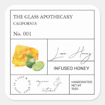 Apothecary Limoen Infused Honey Label