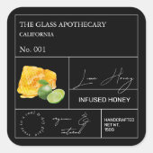 Apothecary Limoen Infused Honey Label (Voorkant)