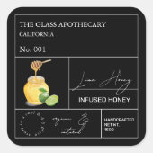 Apothecary Limoen Infused Honey Label (Voorkant)