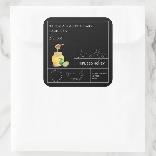 Apothecary Limoen Infused Honey Label (Tas)