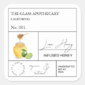 Apothecary Limoen Infused Honey Label (Voorkant)