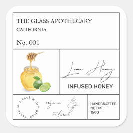 Apothecary Limoen Infused Honey Label