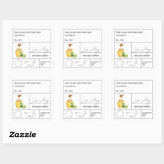 Apothecary Limoen Infused Honey Label (Vel)