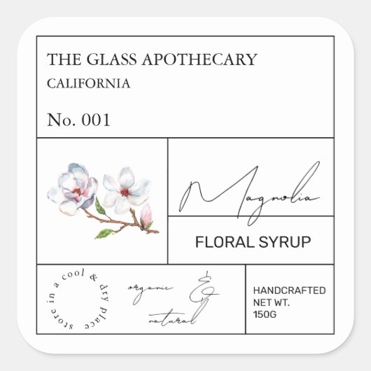 Apothecary Magnolia Label (Voorkant)