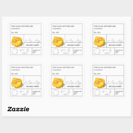 Apothecary Mango Infused Honey Label (Vel)