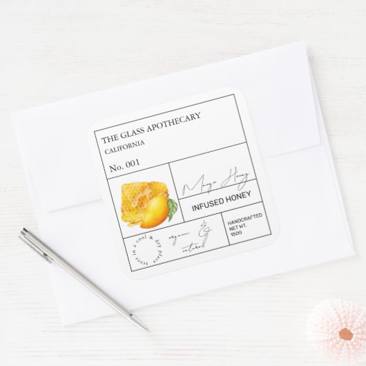 Apothecary Mango Infused Honey Label (Envelop)