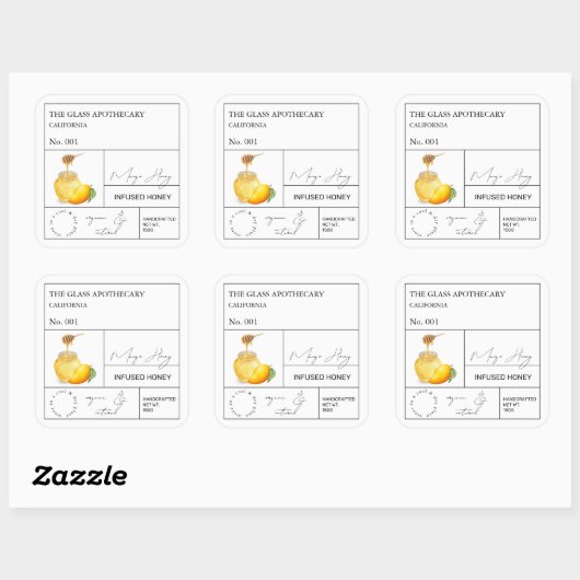Apothecary Mango Infused Honey Label (Vel)