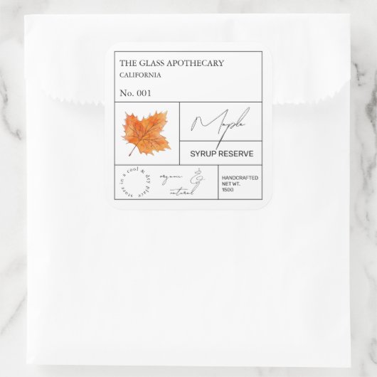 Apothecary Maple Syrup Label (Tas)