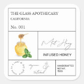 Apothecary Mint Infused Honey Label (Voorkant)