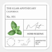 Apothecary Mint Label