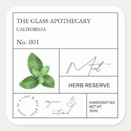 Apothecary Mint Label