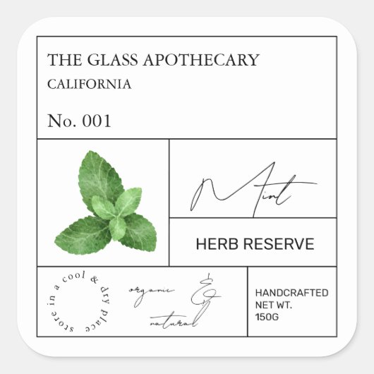 Apothecary Mint Label (Voorkant)