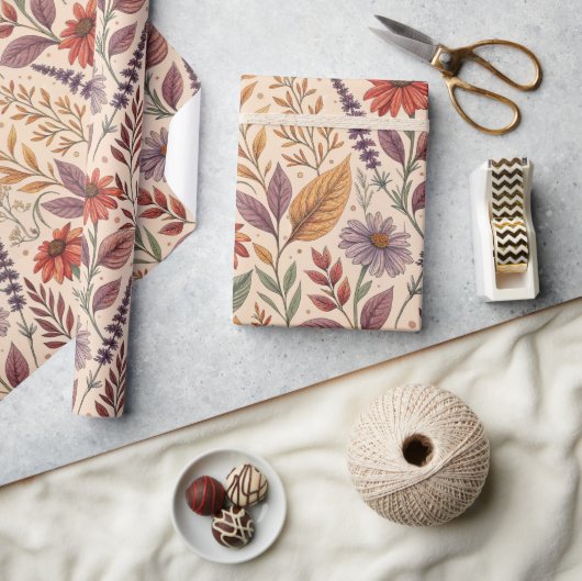 Apothecary Moody Autumn Floral Wrap Cadeaupapier (Crafts)
